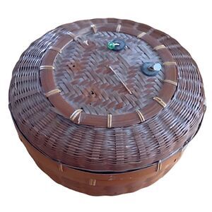 Antique Sewing Basket and Contents.